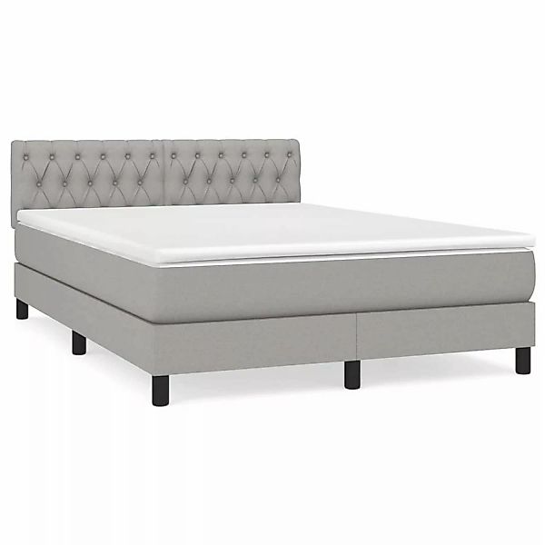 vidaXL Boxspringbett mit Matratze Hellgrau 140x190 cm Stoff1389523 günstig online kaufen