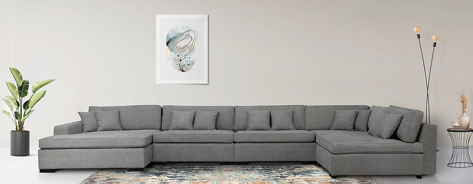Home affaire Wohnlandschaft "Skara U-Form", Lounge-Sofa mit Federkernpolste günstig online kaufen