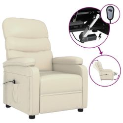 vidaXL Sessel Relaxsessel Elektrisch Creme Kunstleder günstig online kaufen