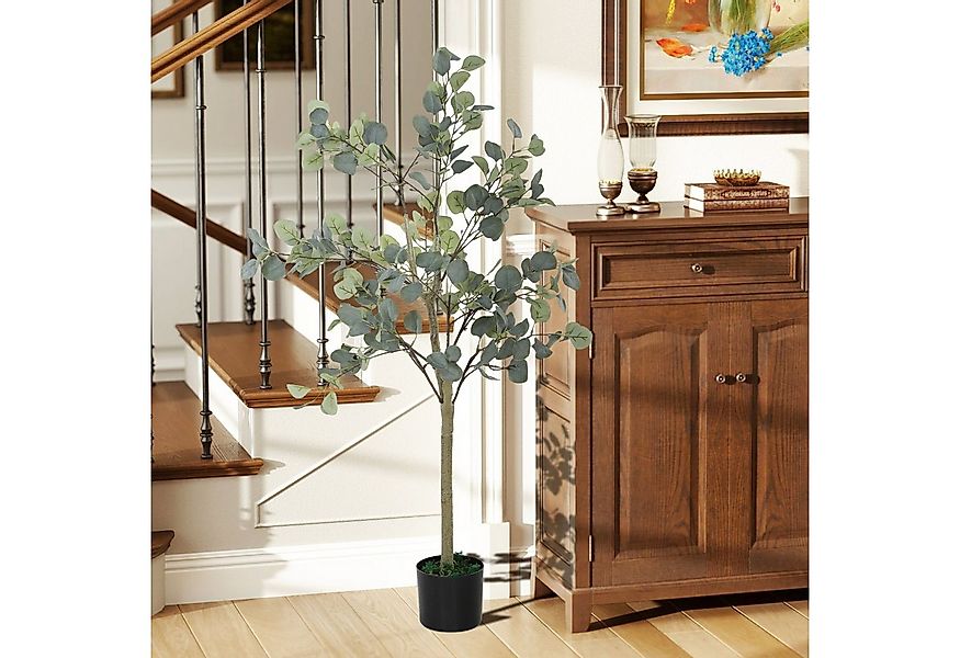 Kunstpflanze Künstlicher Eucalyptus Baum, HOMCOM, Höhe 150 cm, Kunstbaum wi günstig online kaufen
