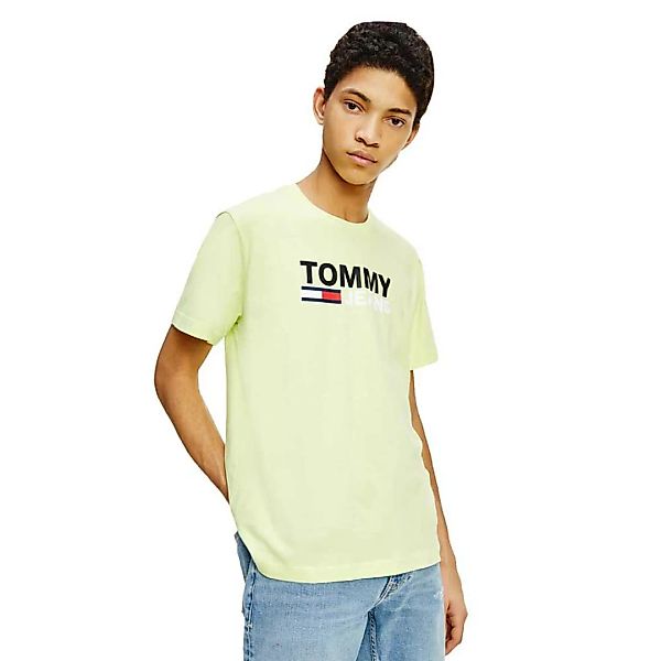 Tommy Jeans – Corp – T-Shirt in verblasstem Limettengrün mit Logo günstig online kaufen