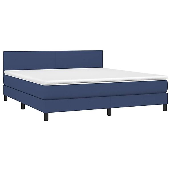 vidaXL Boxspringbett mit Matratze & LED Blau 180x200 cm Stoff 3133019 günstig online kaufen