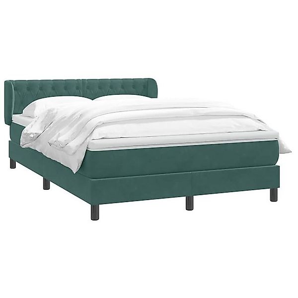 vidaXL Bett Boxspringbett mit Matratze Dunkelgrün 140x210 cm Samt günstig online kaufen