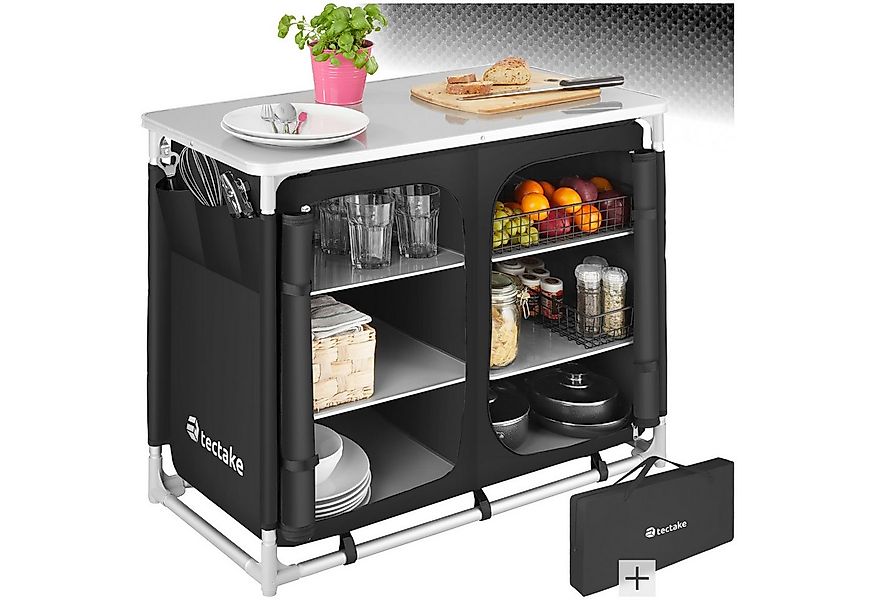 tectake Campingtisch Campingschrank Deluxe mit 6 Fächern (1-St., 1 tlg), Dr günstig online kaufen