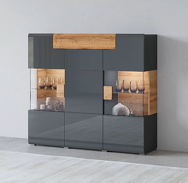 INOSIGN Highboard "Toledo,Breite 147,5cm,trendige Hochkommode mit 3Türen un günstig online kaufen