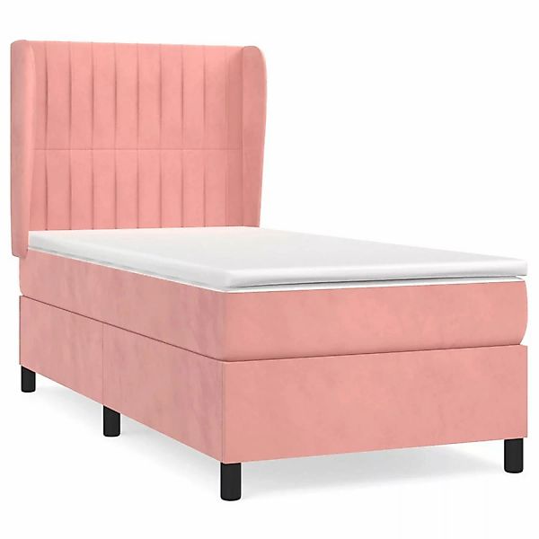 vidaXL Boxspringbett mit Matratze Rosa 90x200 cm Samt1381534 günstig online kaufen