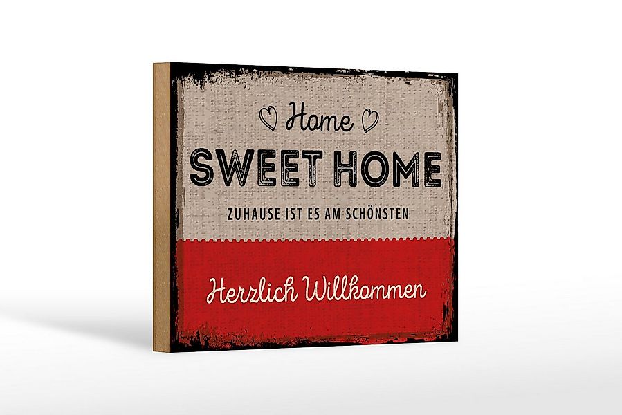 Femer GmbH Holzbild Spruch 20x30 cm home sweet Home Herzlich Willkommen, (1 günstig online kaufen