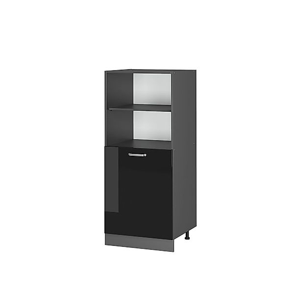 Vicco Herdumbauschrank R-Line Herdschrank Schwarz Hochglanz/Anthrazit 60 cm günstig online kaufen