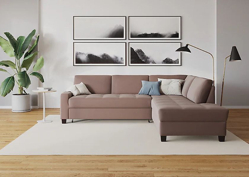 DOMO collection Ecksofa "Florentina zeitlos und elegant, Sitznähte als Desi günstig online kaufen