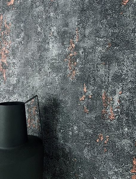 Newroom Vliestapete Hardy Anthrazit Tapete Betontapete Beton,Putz,Lava, Gra günstig online kaufen