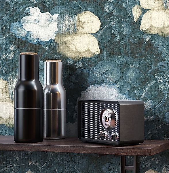 Newroom Vliestapete, Blumentapete Blau Wallpaper Floral günstig online kaufen