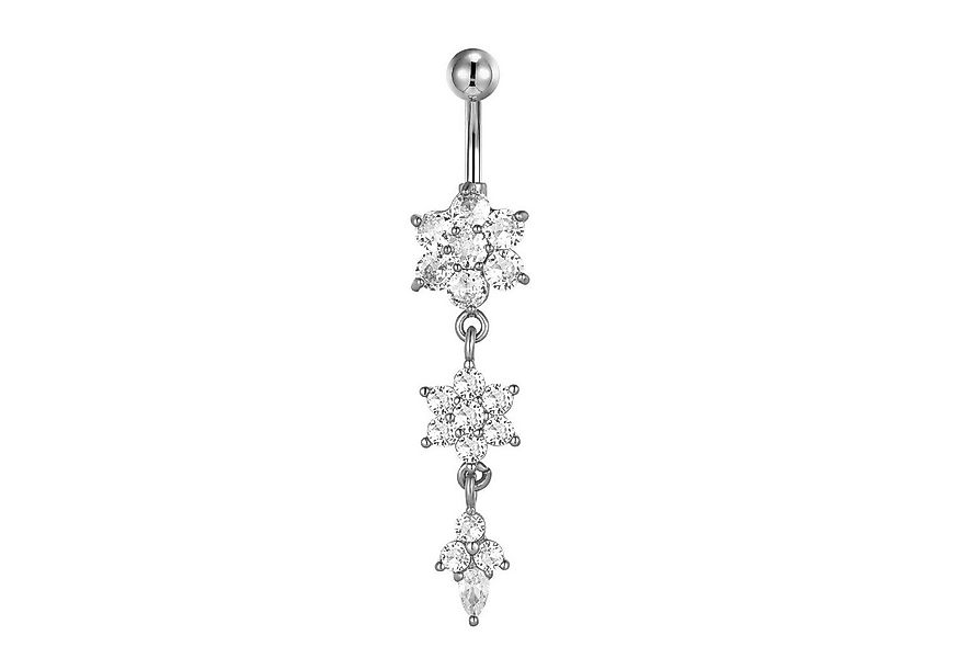 Karisma Schmuck Bauchnabelpiercing Edelstahl Bananabell Anhänger Weiss Zirk günstig online kaufen