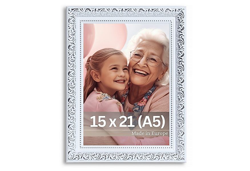 Victor (Zenith) Bilderrahmen Rubens, Bilderrahmen 15x21 cm Weiß Silber, Bil günstig online kaufen