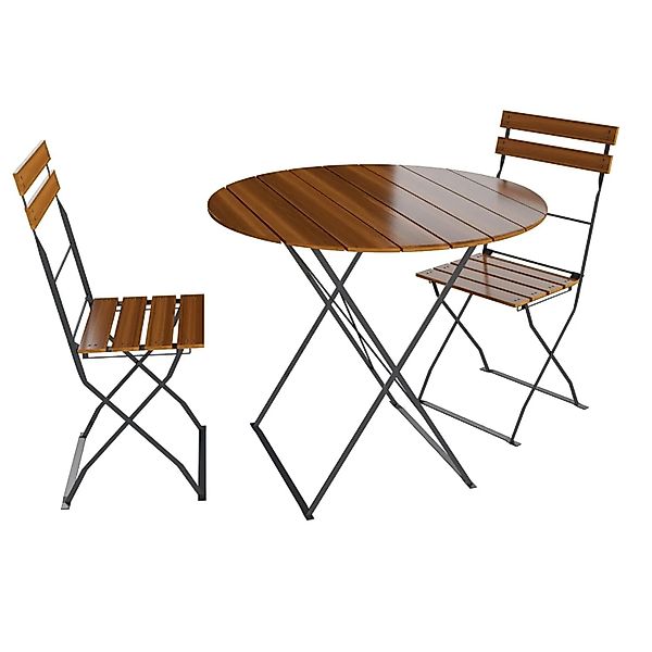 Lex Biergarten Set Sitzgruppe Biergartenmöbel  Stuhl Tisch Garnitur Ø 80 cm günstig online kaufen