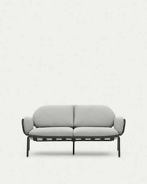 Natur24 Sofa 2-Sitzer Gartensofa Joncols 164 x 80 x 72 cm Aluminium Grau St günstig online kaufen