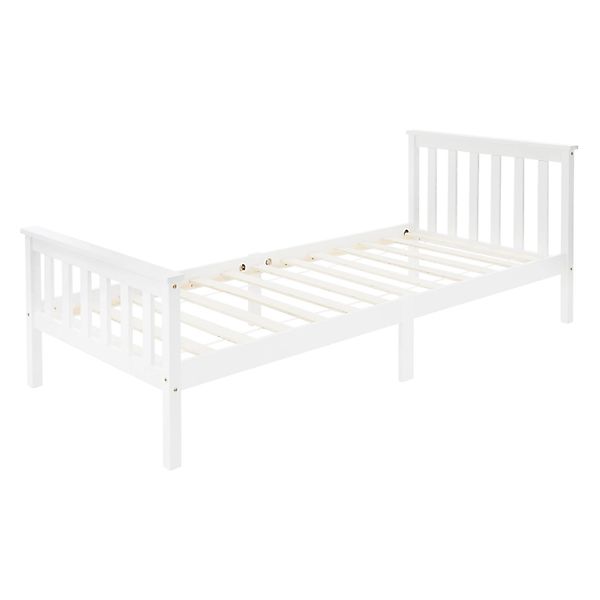 ML-Design Holzbett 90x200 cm Weiß Bettgestell mit Lattenrost und Füße günstig online kaufen