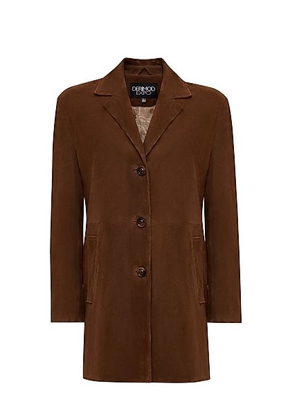 Derimod Lederjacke Emma Suede Leder-Mantel Regular Fit, Knopfverschluss, Re günstig online kaufen