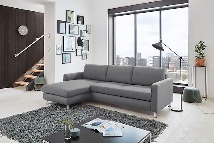 Die PlanBar Ecksofa "MP-IN19027 L-Form", wahlweise mit Bettfunktion, frei i günstig online kaufen