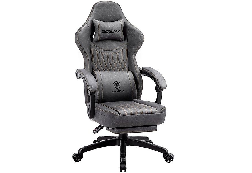 Dowinx Gaming-Stuhl Mit Federkissen, Massage-Lendenwirbelstütze Fußstütze, günstig online kaufen