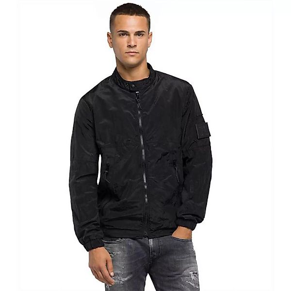 Replay Garment Dyed Crinckle Nylon Jacke L Black günstig online kaufen