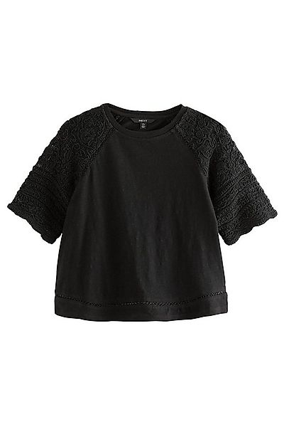 Next T-Shirt Kurzarm-T-Shirt mit Häkeldetail aus Baumwolle (1-tlg) günstig online kaufen
