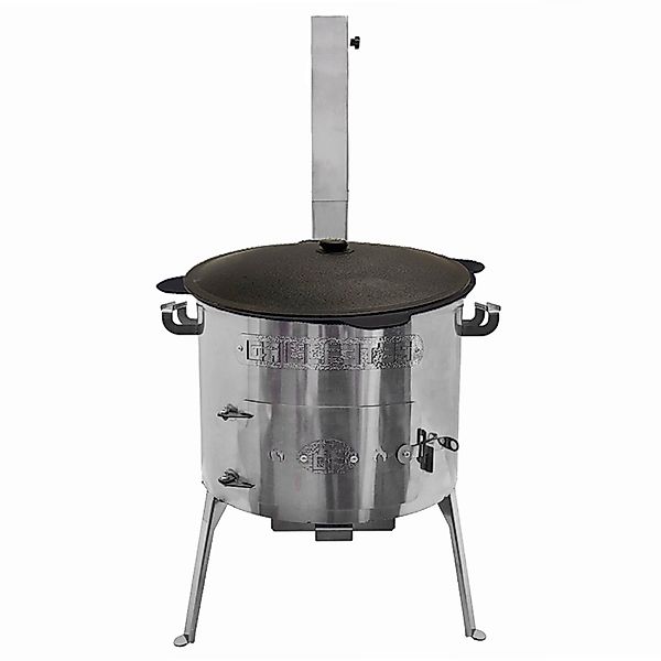 Grillpeter Utschak aus Edelstahl mit Rauchrohr Timur D40 mit Kazan aus Guss günstig online kaufen