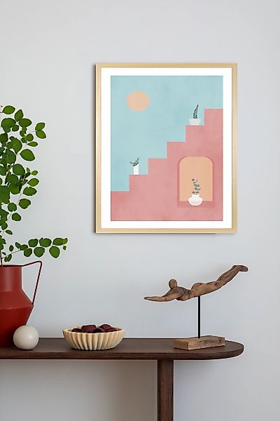 queence Bild mit Rahmen "Treppenaufgang in Spanien" Gemälde  Kunst 1 Stk. t günstig online kaufen