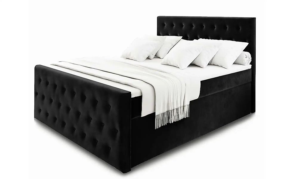 MASSENO Boxbett mit Bettkasten Fondi ¦ schwarz ¦ Maße (cm): B: 160 H: 120 B günstig online kaufen