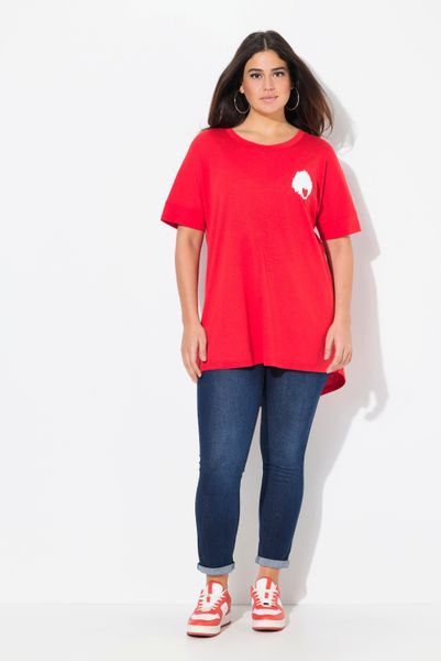Ulla Popken T-Shirt T-Shirt Rückendruck Oversized günstig online kaufen