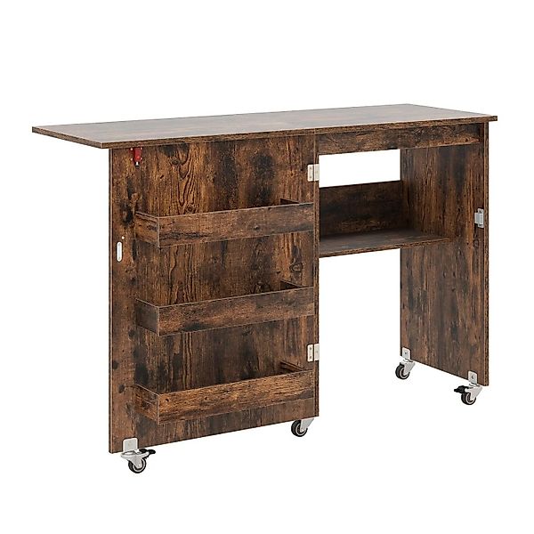 Costway 2 In 1 Nähschrank & Schreibtisch Klappbar Beige günstig online kaufen