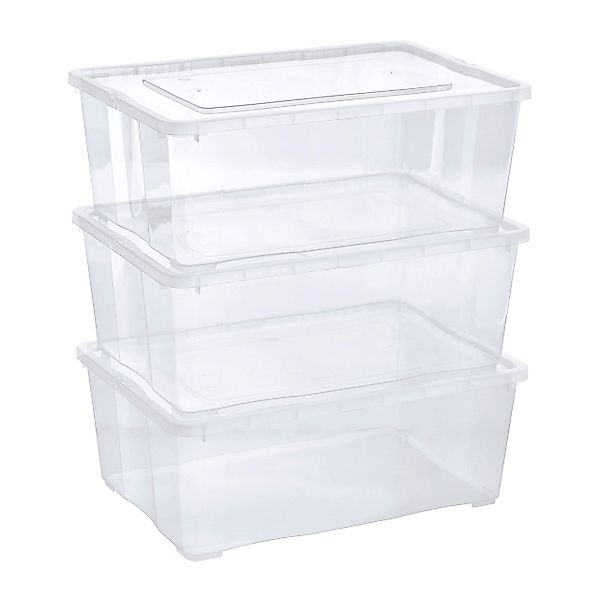 Grizzly Aufbewahrungsbox Klarsichtboxen mit Deckel, 3x günstig online kaufen