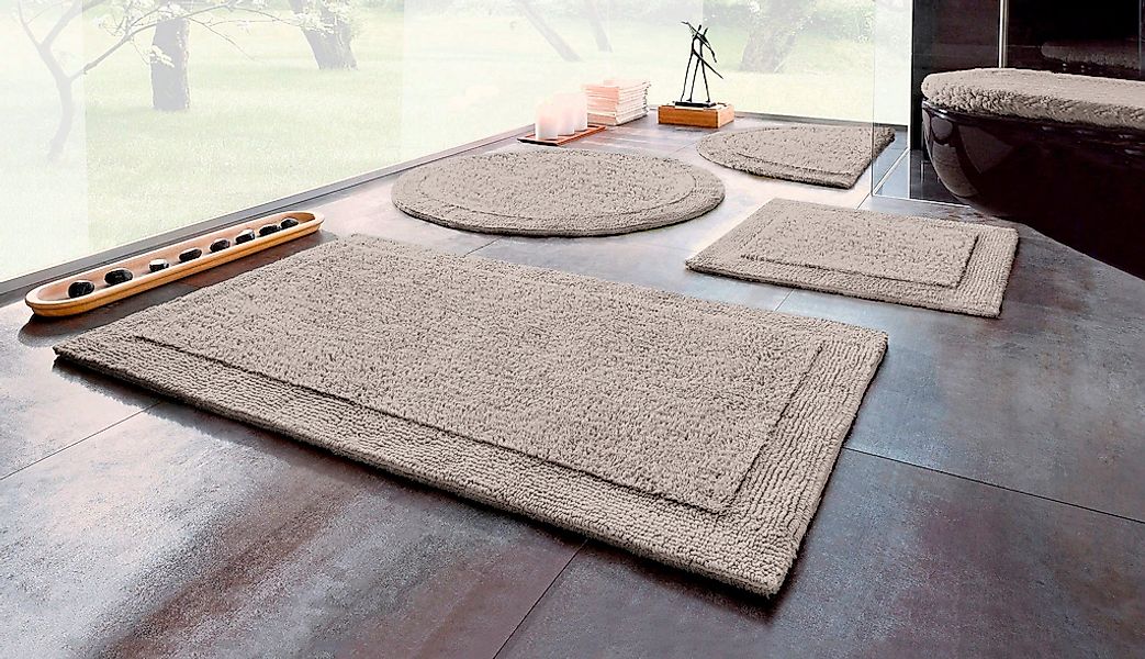 my home Badematte "Kapra, Badvorleger, Badezimmer Teppich" Höhe 14 mm beids günstig online kaufen