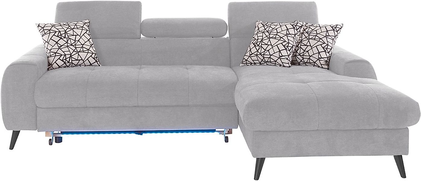 COTTA Ecksofa "Mia L-Form mit 3 Zierkissen" wahlweise mit Bettfunktion, Bet günstig online kaufen