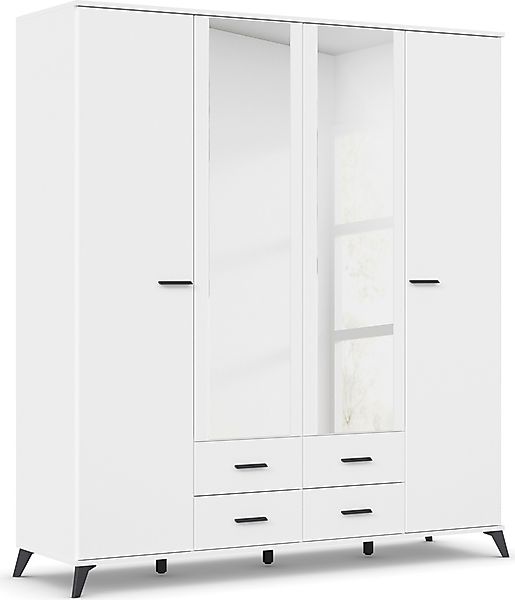 rauch Drehtürenschrank "Lucena" mit schräg ausgestellten Füßen im Monochrom günstig online kaufen