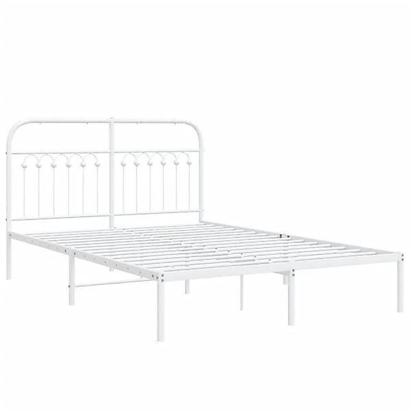 vidaXL Bettgestell mit Kopfteil Metall Weiß 140x190 cm 376649 günstig online kaufen