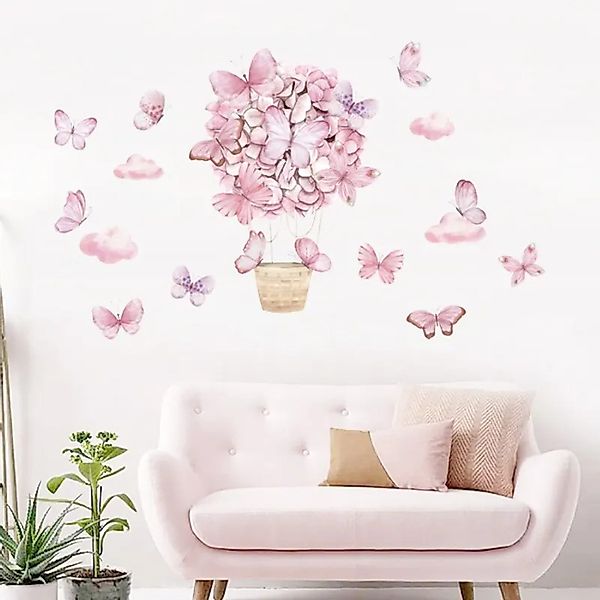 Montegoni Wandsticker Rosa Schmetterlings korb Wandaufkleber günstig online kaufen