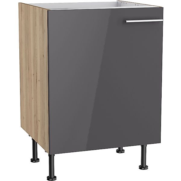 Optifit Küchen-Spülenunterschrank Jonte984 60x87x58,4cm Anthra.-WildEiche günstig online kaufen