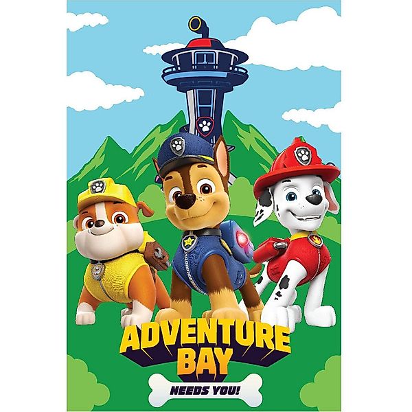 Wohndecke Paw Patrol Adventure Bay Fleecedecke 100x150cm, PAW PATROL, Gesch günstig online kaufen