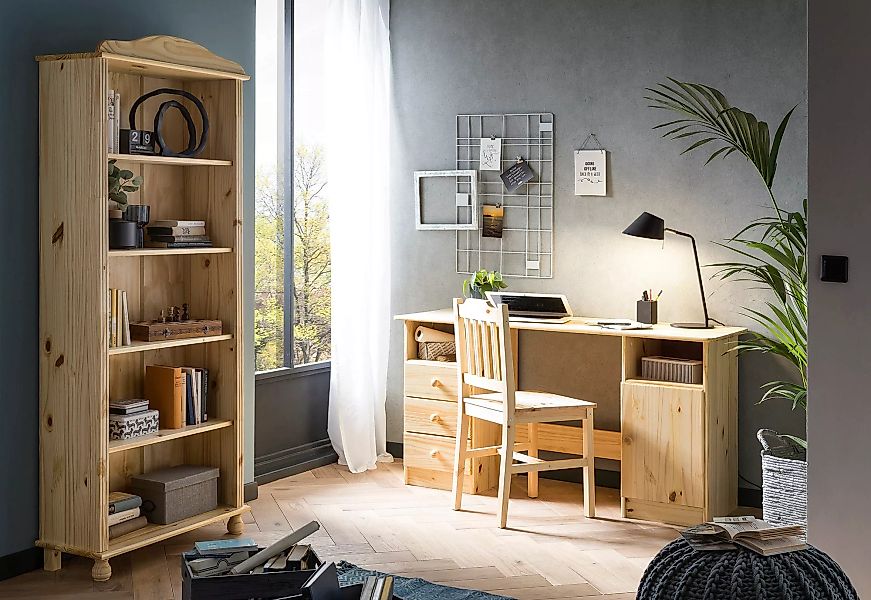 Home affaire Schreibtisch "Chur", Gefertigt aus massivem Kiefernholz, Home günstig online kaufen