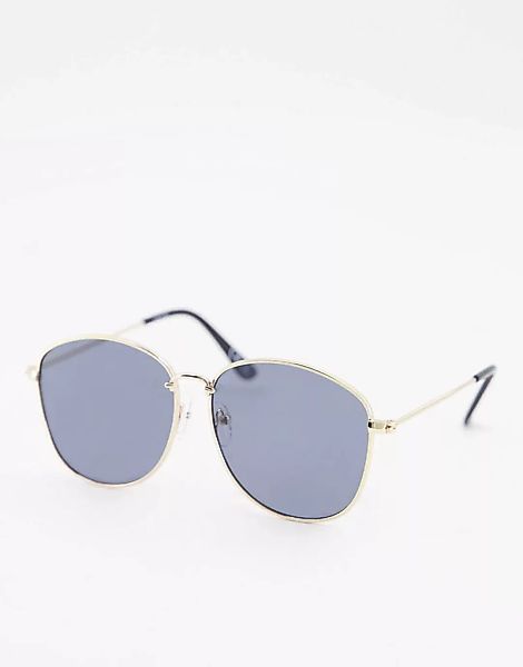 ASOS DESIGN – Runde, goldfarbene Sonnenbrille mit Metallgestell und getönte günstig online kaufen