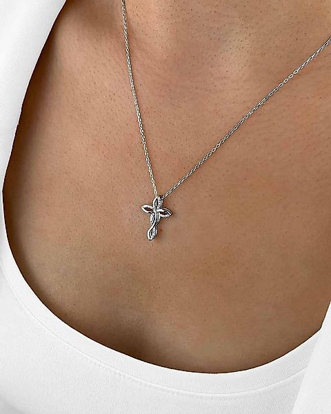 DANIEL CLIFFORD Kreuzkette 'Liora' Damen Halskette Silber 925 Kreuz Anhänge günstig online kaufen