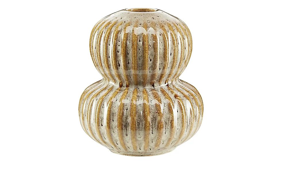 HOME STORY Kerzenhalter   ¦ braun ¦ Steingut ¦ Maße (cm): H: 11,2  Ø: 10 Ac günstig online kaufen