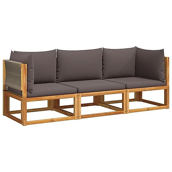 vidaXL Loungesofa 3-tlg. Garten-Sofagarnitur mit Kissen günstig online kaufen