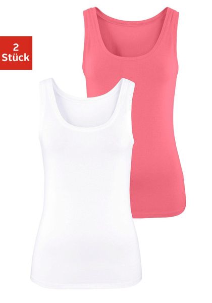 Vivance Tanktop "aus elastischer Baumwoll-Qualität" 2er-Pack günstig online kaufen