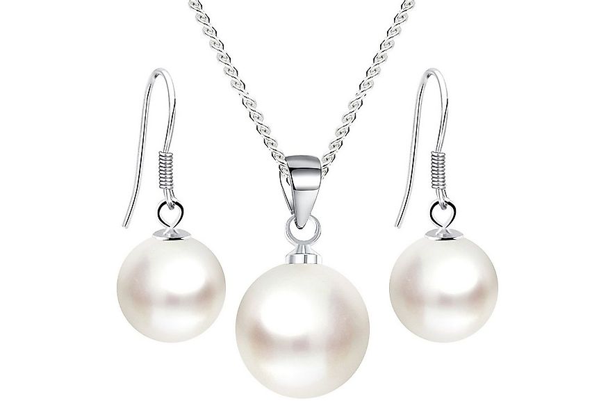 LÖB Ohrring und Ketten Set 925 Silber Halskette Ohrringe Hängend Set Perlen günstig online kaufen