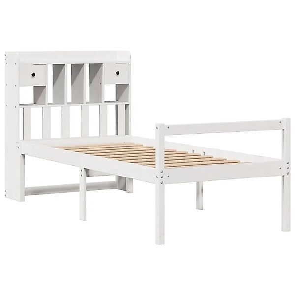 vidaXL Massivholzbett mit Regal ohne Matratze Weiß 90x190 cm Kiefer 3322042 günstig online kaufen