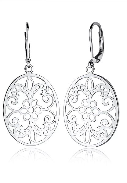 Elli Paar Ohrhänger "Ornament Blume Orientalisch Oval 925 Silber" günstig online kaufen