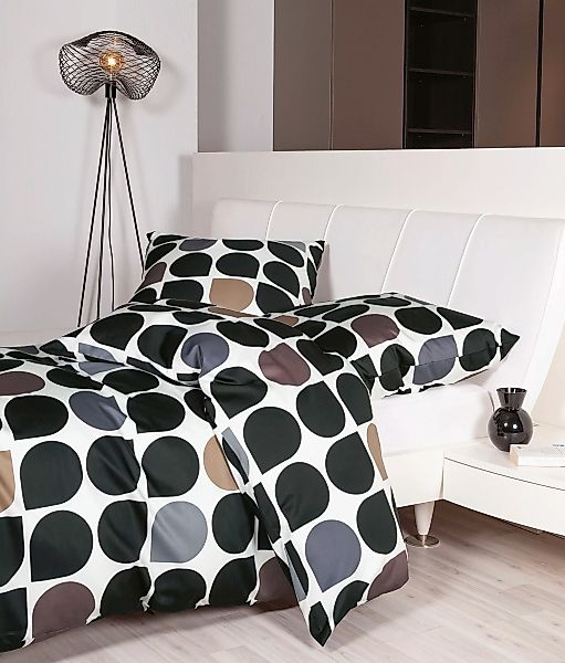 Janine Janine Mako-Satin Bettwäsche J.D. 87093 schwarz platin Größe:  155x2 günstig online kaufen