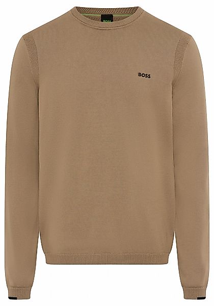 BOSS GREEN Strickpullover Rundhalsausschnitt, Regular Fit, Logo-Print günstig online kaufen
