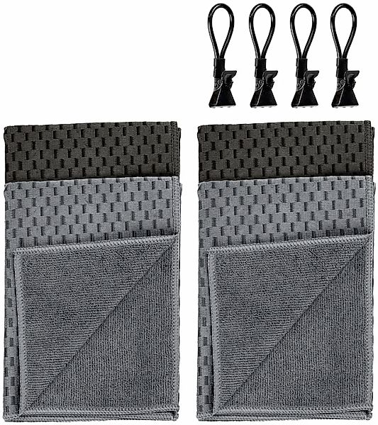 WENKO Geschirrtuch »Modell Miko mit Klemm-Ösen«, (Set, 8 tlg.), saugstark & günstig online kaufen